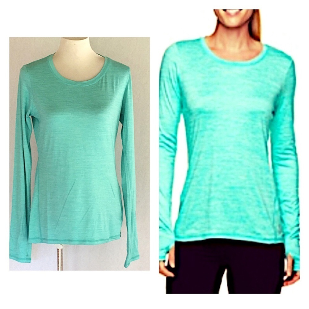 NWT Penn heathered turquoise long sleeve slim top